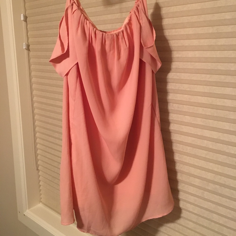 TOBI peach off the shoulder dress